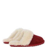 Women's Classic  Suede Sheepskin Slippers Red Velvet: FEN-LADIES SLIPPERS