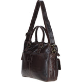 Executive Leather Laptop Bag with Buckle Pockets Brown: TL-008