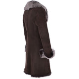 3/4 Length Toscana Suede Leather Coat Brown: KB 466