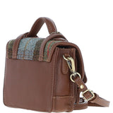 Ashwood Leather & Harris Tweed® Cloth Mini Satchel Bag with Twist Lock Tan/Mcload: TW-32-02-TM