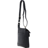 Ashwood Leather & Harris Tweed® Cloth Crossbody Bag Black/White: TW-24-012-BW