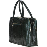Large Leather Handbag Green/croc: Gina
