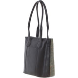 Ashwood Leather & Harris Tweed® Cloth Genuine Leather Shoulder Bag Brown/Green: TW-23-09-BG