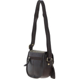 Ashwood Leather & Harris Tweed® Cloth Saddle Bag Brown/Green: TW-26-09-BG