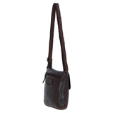 Luxury Small Leather Flight Bag Brandy: D-90