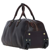 Luxurious Leather Wheeled Duffle Bag Brown: pl-50