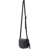 Ashwood Leather & Harris Tweed® Cloth Saddle Crossbody Bag with Twist Lock Black/White: TW-30-012-BW