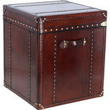 Luxury Handcrafted Leather Large Storage Trunk Chestnut: LF-147
