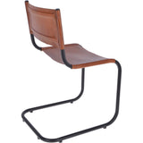 Vintage Leather Chair Black/ Tan: METAL CHAIR