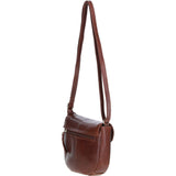 Leather Flap-Over Crossbody Bag Cognac: Violet