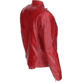 Leather Biker Jacket Wash/red: G 2131