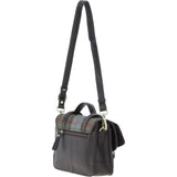 Ashwood Leather & Harris Tweed® Cloth Medium Satchel Bag with Twist Lock Brown/Mcload: TW-34-01-BM