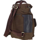 Fenland Canvas & Leather Backpack Brandy/green: FEN-755