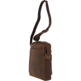 Tablet Friendly Medium Vintage Leather Body Bag Tan: Paddy