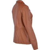 Womens Leather Jacket Tan/ nap: AWL-529
