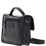 Ashwood Leather Medium Crossbody Satchel Bag Black: P-62