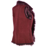 Reversible Toscana Suede Leather Gilet Burgandy: KB-42