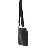 Real Leather Messenger Bag Black: BERLIN