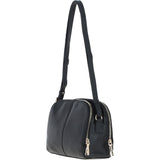 Real Leather Stylish Crossbody Bag Black: 62340