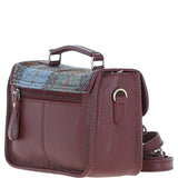 Ashwood Leather & Harris Tweed® Cloth Small Satchel Bag Wine/Mcload: TW-67-17-WM