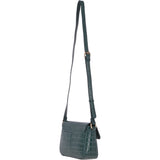 Ashwood Womens Crocodile Print Cross Body Bag Green: 63002/Nora