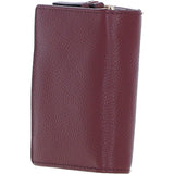 Ashwood Leather RFID Secure Wallet/Purse with Zip and Stud Closure Wine: X-30