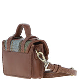 Ashwood Leather & Harris Tweed® Cloth Micro Satchel Bag with Twist Lock Tan/McLoad:TW-36-02-TM