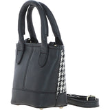 Ashwood Leather & Harris Tweed® Cloth Small Grab Bag Black/White: TW-63-12-BW