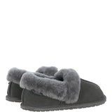Women's Classic  Suede Sheepskin Cuff Slippers Grey: LADIES CUFF SLIPPERS