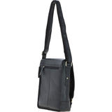 Classic A4 Leather Flap-Over Messenger Bag Black: Q-43