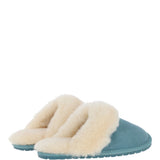 Women's Classic  Suede Sheepskin Slippers Powder Blue: FEN-LADIES SLIPPERS