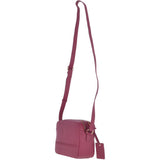 Zip Around 2 Section Small Leather Cross Body Bag Fuchsia – 62103