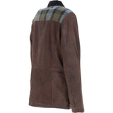 Ashwood Leather x Harris Tweed Men's Buff Lamb Leather Jacket with Corduroy Collar Brown/Mcload: TW-903-01-BM