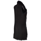 3/4 Length Toscana Suede Leather Gilet Black :  Nekhii