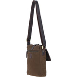 Fenland Canvas & Leather Crossbody Bag Brandy/green: FEN-753