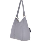 Medium Leather Shoulder Bag Light Grey  - 60660