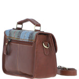 Ashwood Leather & Harris Tweed® Cloth Satchel Bag Tan/Mcload: TW-68-02-TM
