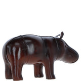 Handcrafted Leather Hippo Decorative Ornament Chestnut: lf-169