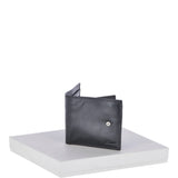 Vegetable Tanned 8 Card, ID & Coins & Zip Billfold Tab Leather Wallet Black : 1258-VT