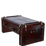 Luxury Real Leather Coffee Table Chestnut :lf-148