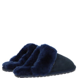 Women's Classic Suede Sheepskin Slippers Navy: Pippa