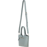 Leather Shoulder Bag with Detachable Crossbody Strap Sage: 64739