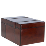 Handcrafted Leather Storage Trunk (L) Chestnut: tbz1uc774