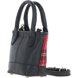 Ashwood Leather & Harris Tweed® Cloth Small Grab Bag Black/Red: TW-63-14-BR