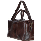 Large Leather Weekend Holdall Brown: TL-009