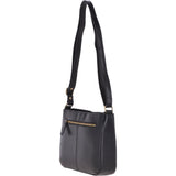 Vegetable Tanned Small Leather Shoulder Bag Black: V-27