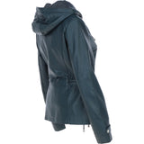Luxurious Ashwood Leather Jacket with Hood Navy: Anne