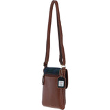 Ashwood Leather & Harris Tweed® Cloth Twist Lock Crossbody Bag Tan/Watch: TW-31-04-TW