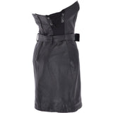 Women's Leather Bandeau Mini Dress Black: BOOBTUBE DRESS