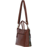 Versatile Ashwood Leather & Harris Tweed® Cloth Shoulder Bag Tan/Mcload: TW-22-02-TM
